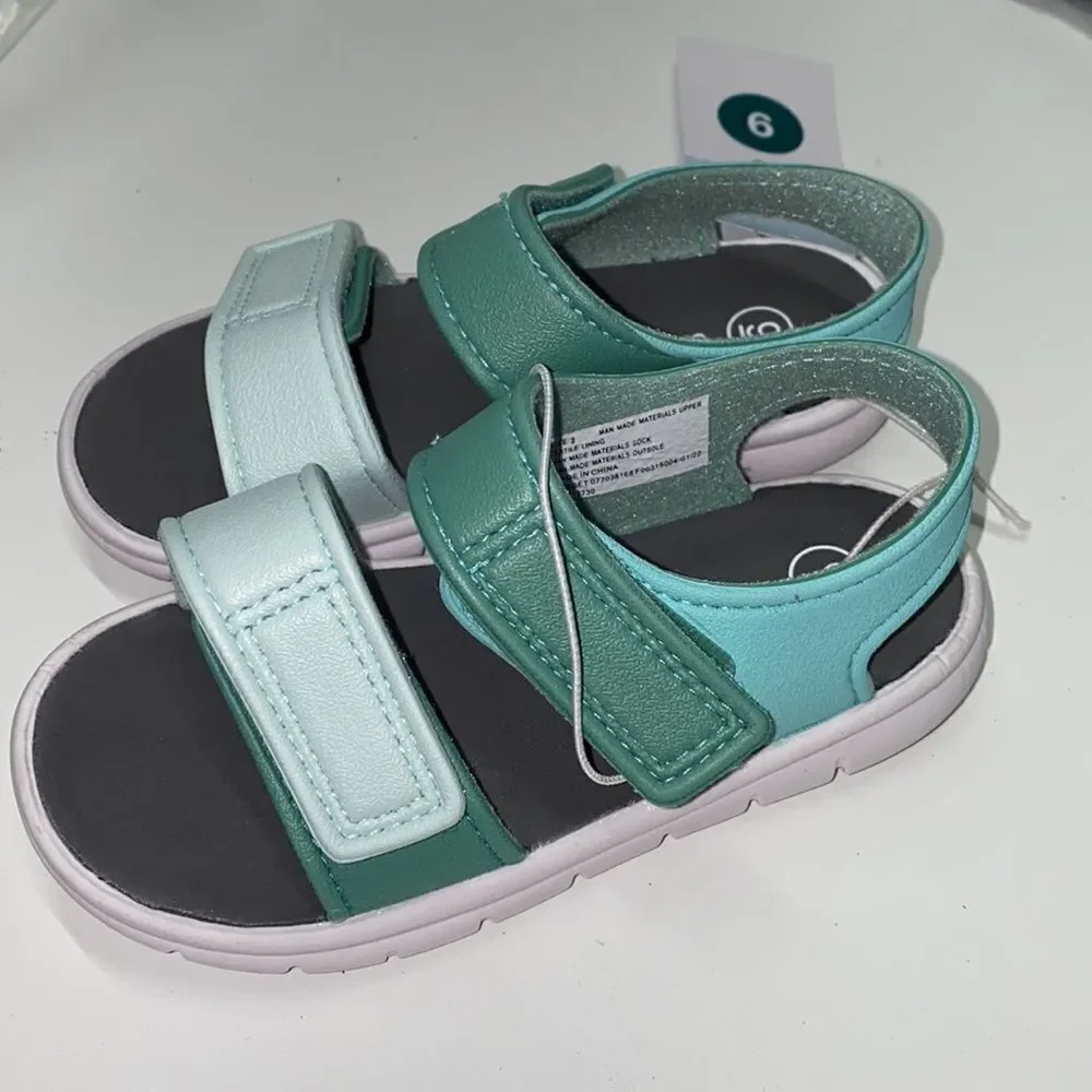 🔥Cat & Jack  baby kids  shoes unisex sandals  New teal green /tate (200)
